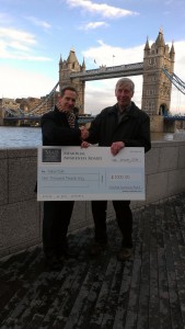 cheque presentation - Tower bridge
