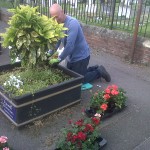 Lodge Brothers Sponsor Flower Pots in St Jude’s Road, Englefield Green