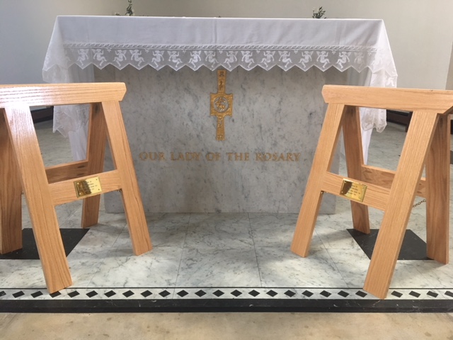 Lodge Brothers Donate New Trestles to Our Lady of the Rosary Lodge Brothers Donate New Trestles to Our Lady of the Rosary