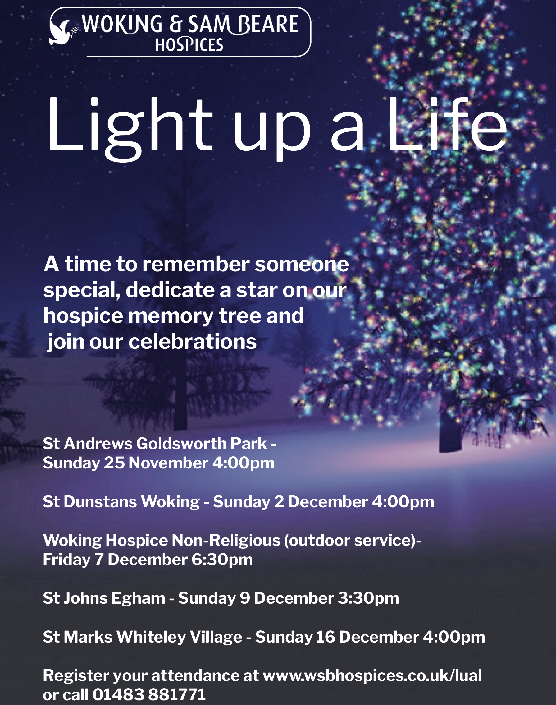 ‘Light Up A Life’ with Woking & Sam Beare Hospices