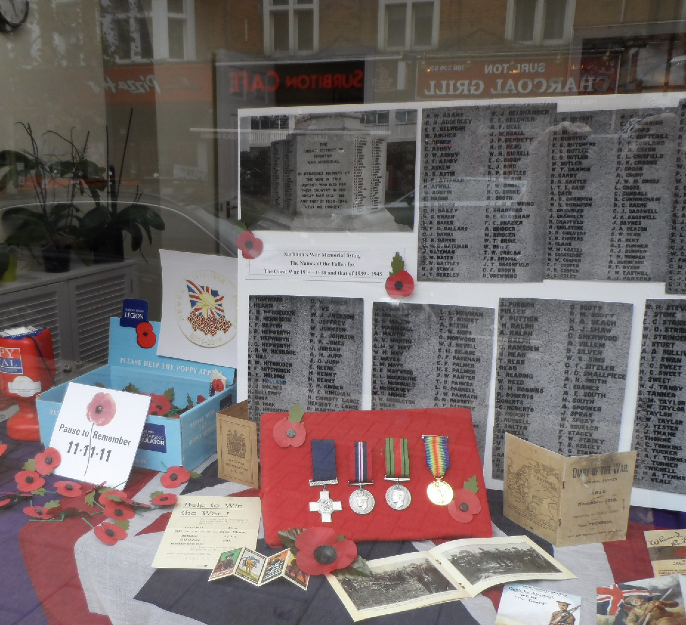 Surbiton Branches Armistice Display by Jane Day