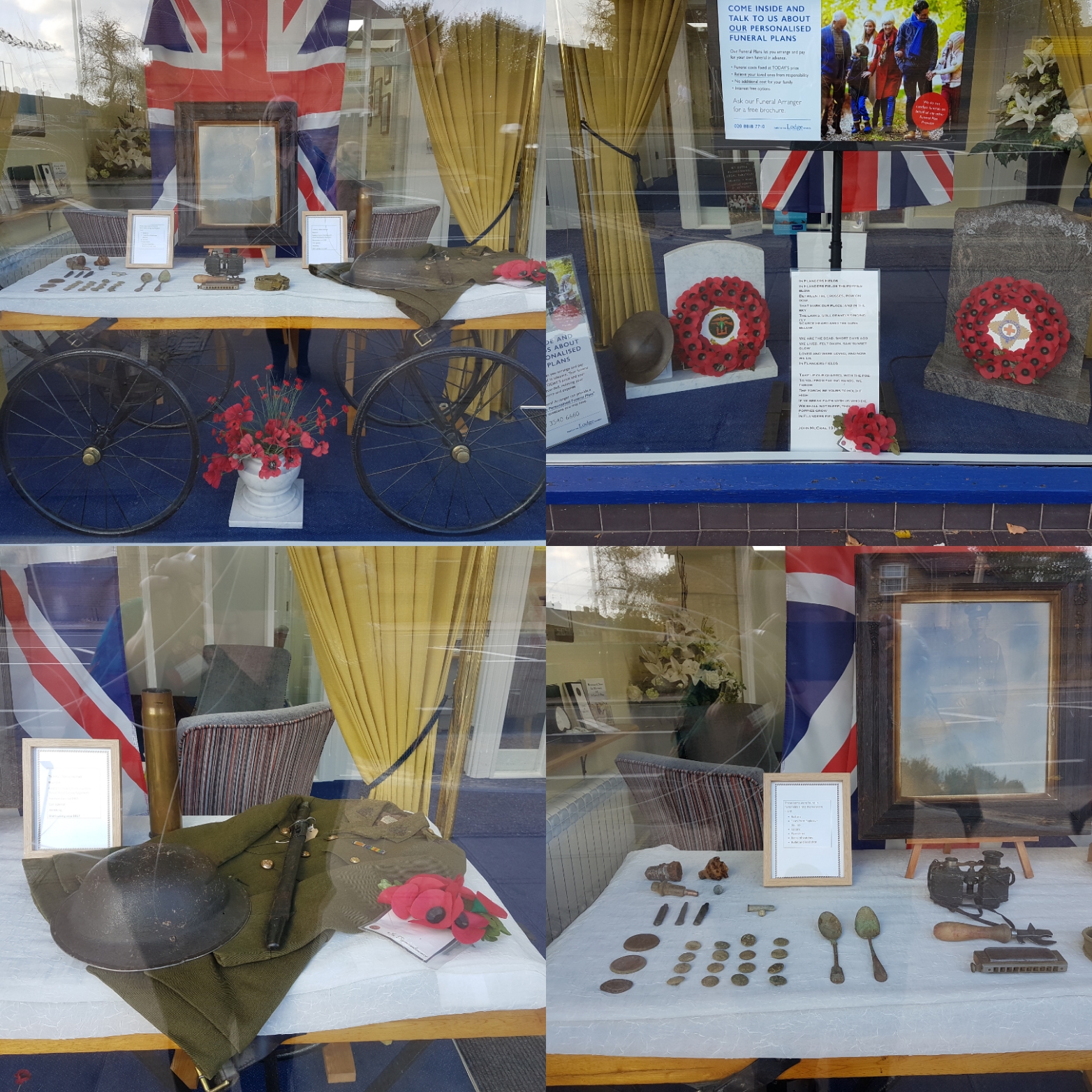 Feltham Branch 100th Anniversary Remembrance Window Display