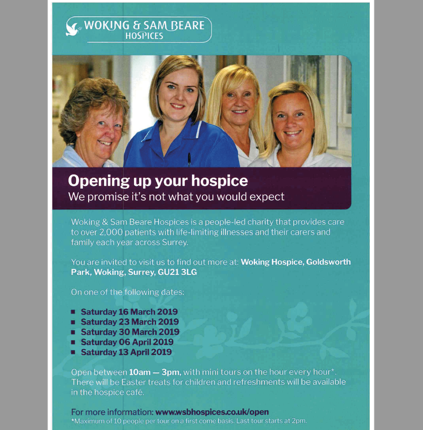 Woking & Sam Beare Hospices Open Days Woking & Sam Beare Hospices Open Days