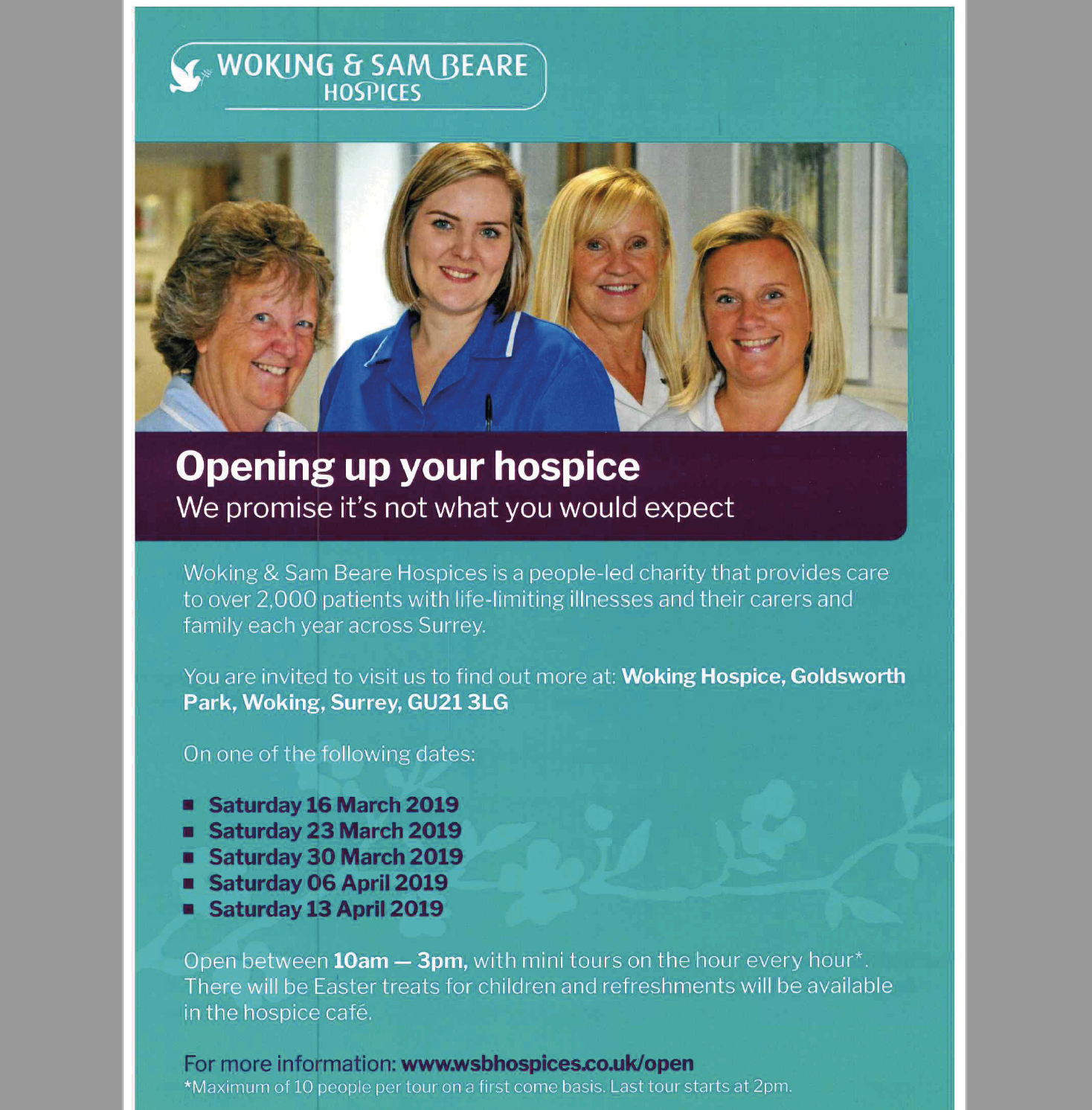 Woking & Sam Beare Hospices Open Days