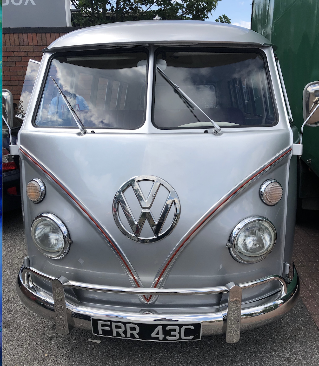 VW Silver Split Screen Campervan Hearse at Feltham Branch