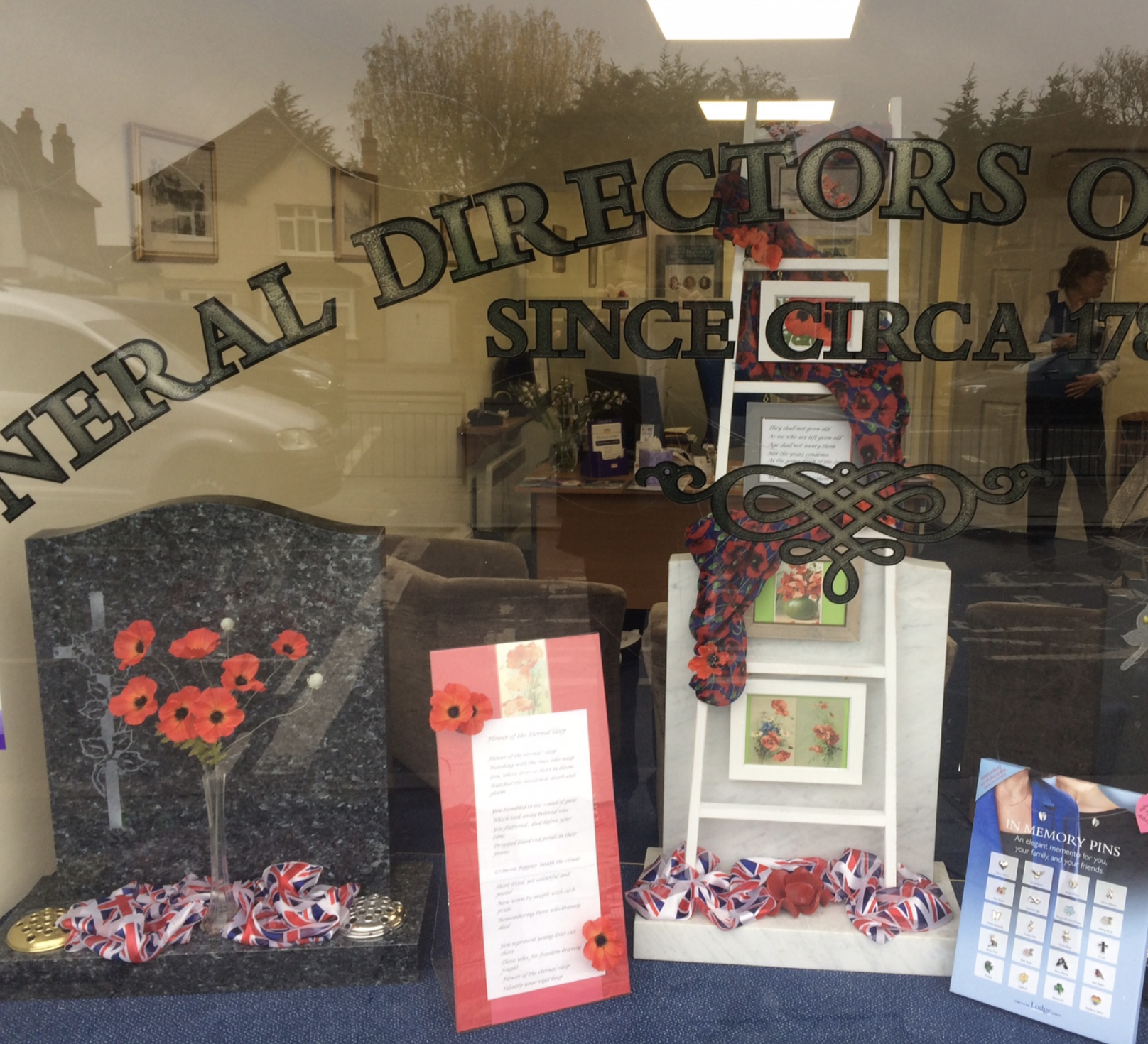 Flags & Poppies In Northolt Branch Window