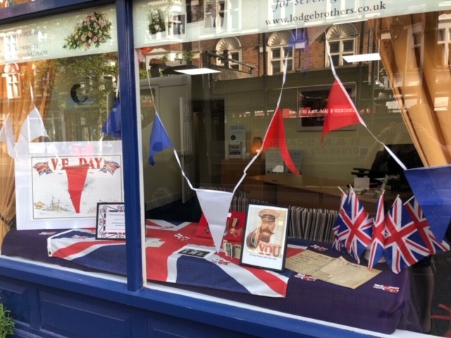 VE Day Display at Surbiton Branch