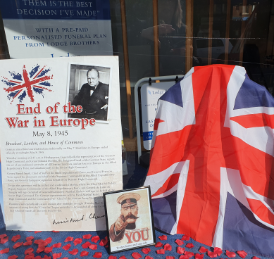 VE Day Display at Weybridge Branch