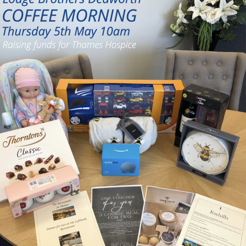 Coffee Morning Fundraiser for Thames Hospice 5th May 10am
